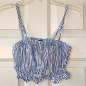 light striped crop top with straps